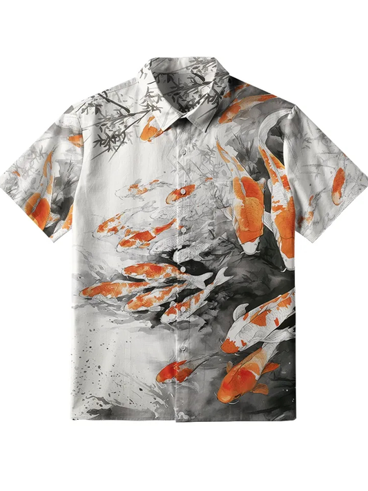 Men's Dance Of The Koi Button Down Shirt