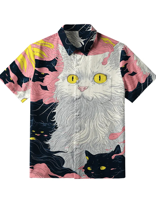 Men's Mystical Cats Button Down Shirt