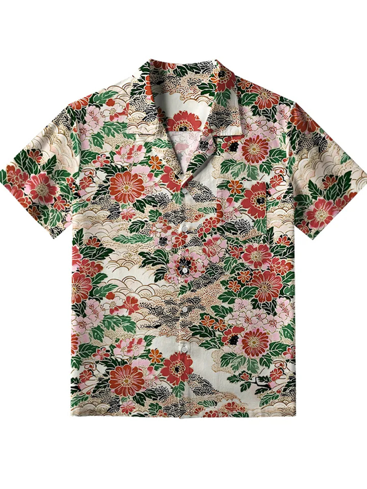 Men's Floral Splendor Button-Down Shirt
