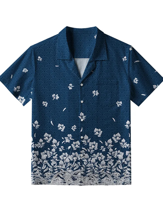 Men's Falling Petals Button-Down Shirt