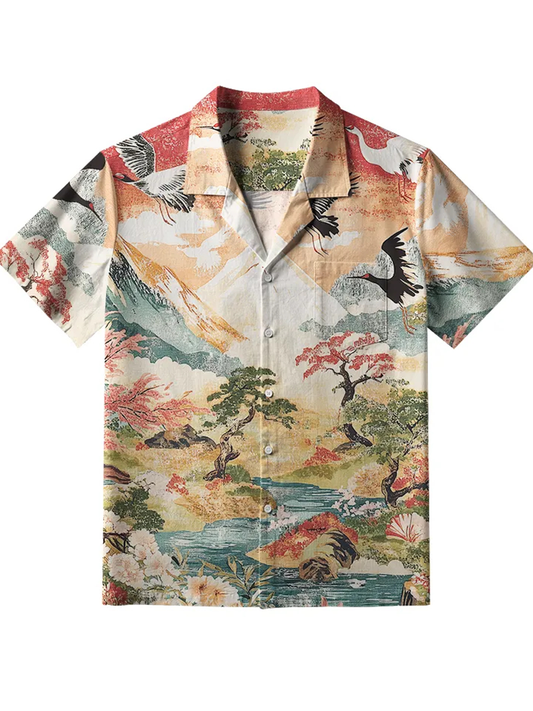 Men's Soaring Crane Vista Button-Down Shirt