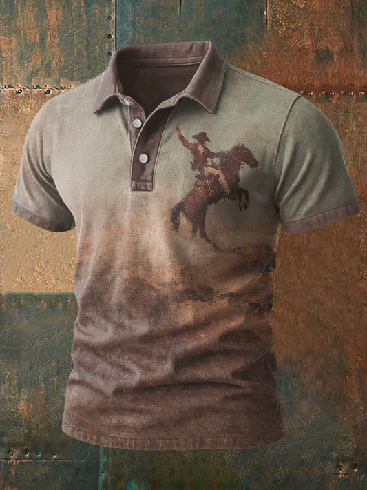 Men's Western Style Printed Casual Tops
