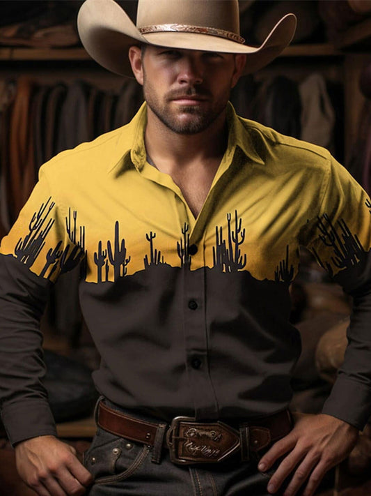 Men's Western Style Art Printed Shirt