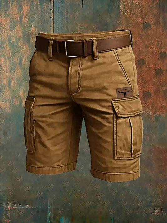 Men's western style cargo shorts