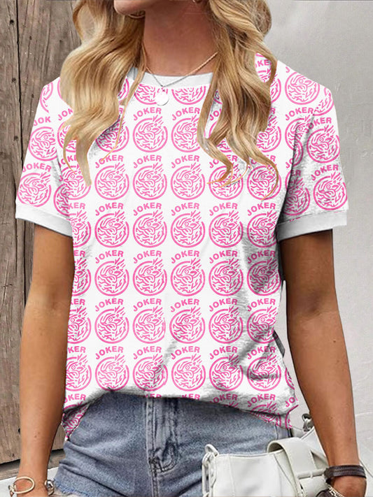 Women's Funny Mahjong Printed Casual T-shirt