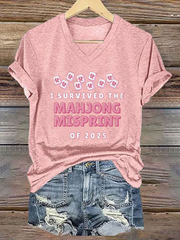 Women's I Survived the Mahjong Misprint of 2025 Print T-shirt