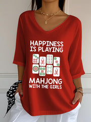 Women's happiness is playing mahjong with the girls T-shirts