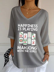 Women's happiness is playing mahjong with the girls T-shirts