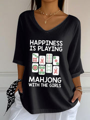 Women's happiness is playing mahjong with the girls T-shirts