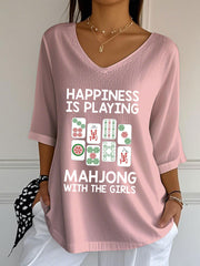 Women's happiness is playing mahjong with the girls T-shirts