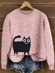 Women's Cute Cat Pattern Knit Sweater