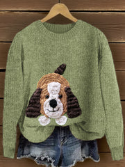 Women's Cute Dog Pattern Knit Sweater