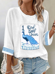 Women's Mahjong Peacock Casual Tops