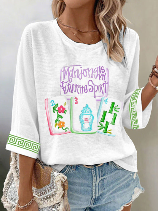 Women's Mahjong is my favorite sport casual tops
