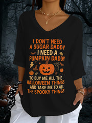 Women's Halloween Print Casual Half Sleeve Top