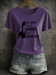Women's Halloween Be A Wednesday Printed T-Shirt