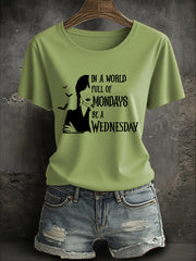 Women's Halloween Be A Wednesday Printed T-Shirt