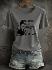 Women's Halloween Be A Wednesday Printed T-Shirt