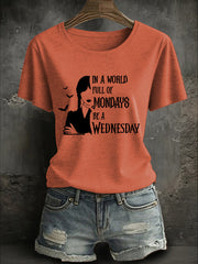Women's Halloween Be A Wednesday Printed T-Shirt