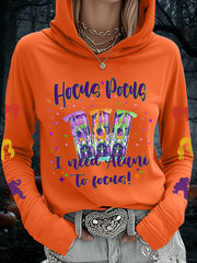 Women's Hocus Pocus I Need Alani To Focus Funny Halloween Casual Hoodie