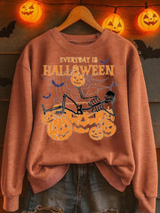 Women's Halloween Pumpkin Print polyester sweatshirt
