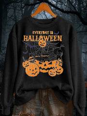 Women's Halloween Pumpkin Print polyester sweatshirt