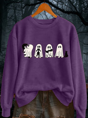 Women's Vintage Halloween Ghost Cat sweatshirt