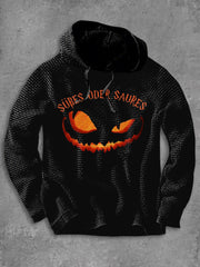 Men's Halloween Loose Basic Printed Long Sleeve Hoodie