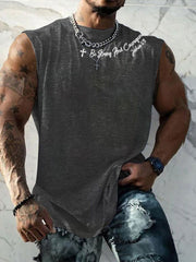 Men's Be Strong And Courageous Printed Vest
