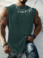 Men's Be Strong And Courageous Printed Vest