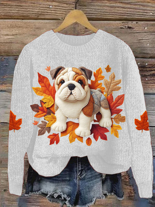 Women's Pug Maple Leaf Sweatshirt