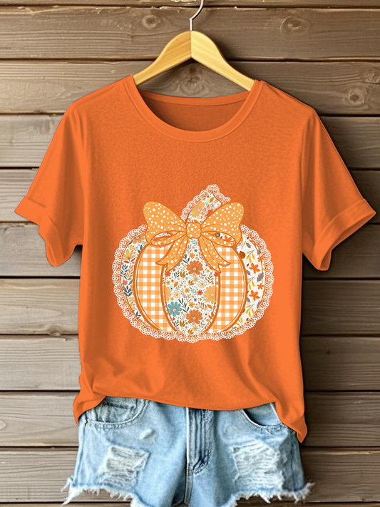 Women's Pumpkin Art Print Casual Sweatshirt