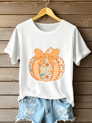 Women's Pumpkin Art Print Casual Sweatshirt