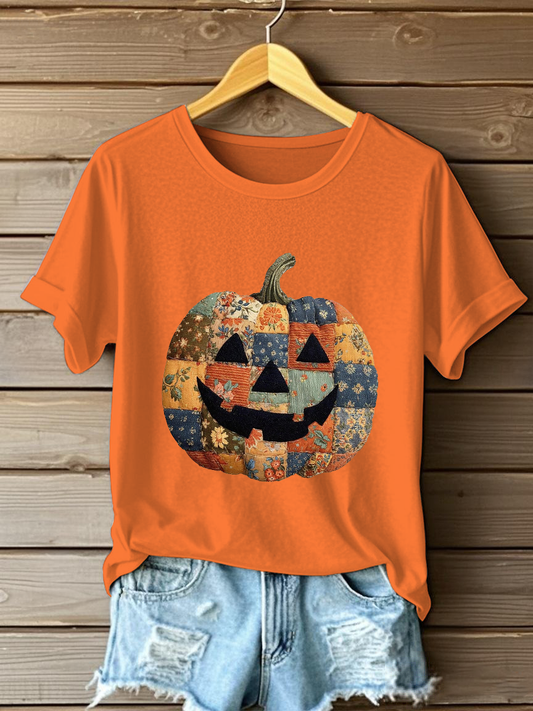 Women's Pumpkin Art Print Casual Sweatshirt