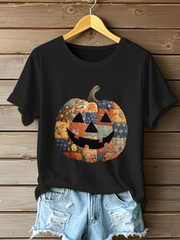 Women's Pumpkin Art Print Casual Sweatshirt