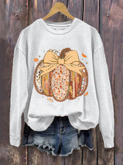 Women's Pumpkin Art Print Sweatshirt