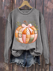 Women's Pumpkin Art Print Sweatshirt