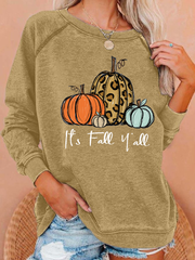 Women's Pumpkin Art Print Sweatshirt