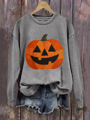 Women's Pumpkin Art Print Sweatshirt