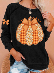 Women's Pumpkin Art Print Sweatshirt