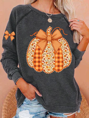 Women's Pumpkin Art Print Sweatshirt