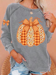 Women's Pumpkin Art Print Sweatshirt