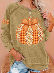 Women's Pumpkin Art Print Sweatshirt