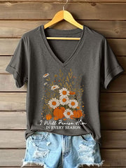 Women's I Will Praise Him In Every Season Printed Casual T-Shirt