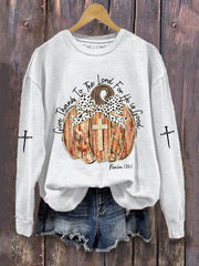 Women's Give Thanks To The Lord Printed Casual Sweatshirt