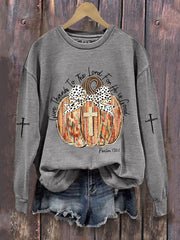 Women's Give Thanks To The Lord Printed Casual Sweatshirt
