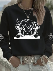 Women's Highland Cow Print Casual Sweatshirt